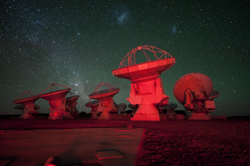 1080P, radio telescope, stars, antenna, the sky