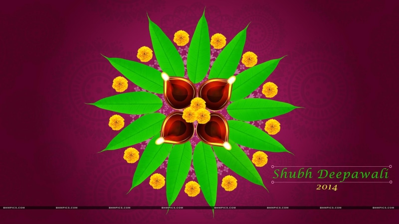 diwali, 1080P, lamp, festivals / holidays, green, holiday, leaves, festival