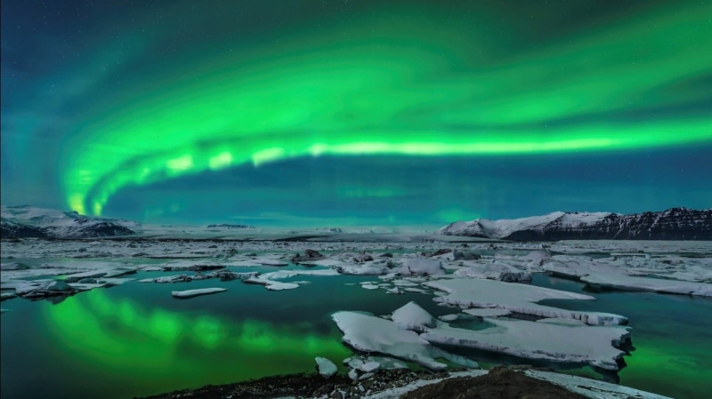nature, scenics - nature, snow, aurora polaris, ice, cold temperature, landscape, astronomy, green color, beauty in nature, dramatic sky, no people, winter