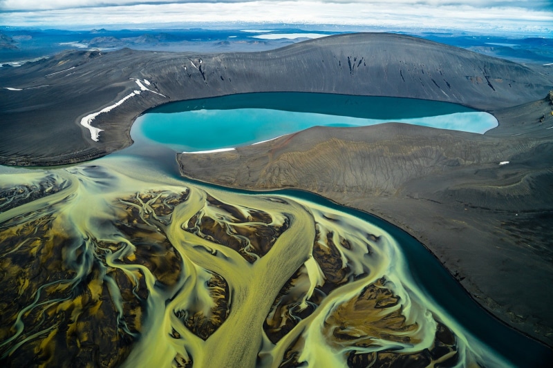 land, Iceland, cold temperature, landscape, 720P, mountain, sea, tranquil scene, scenics - nature, water, nature, beauty in nature, volcano, no people