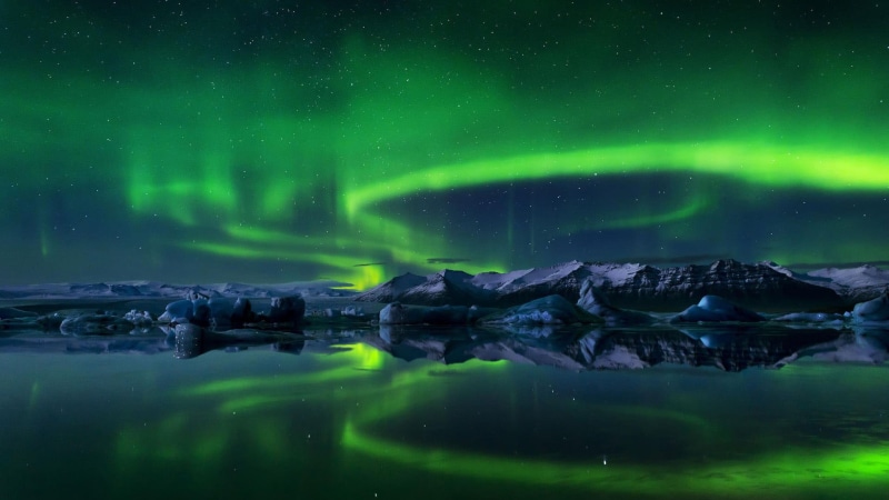 scenics - nature, beauty in nature, aggression, stars, illuminated, lake, snow, astronomy, natural phenomenon, night, luminosity, water, sky, aurora polaris