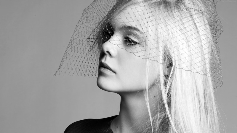 human body part, body part, make-up, 4K, scoop, portrait, human face, women, beautiful woman, headshot, veil, Elle Fanning, beauty, blonde, hairstyle