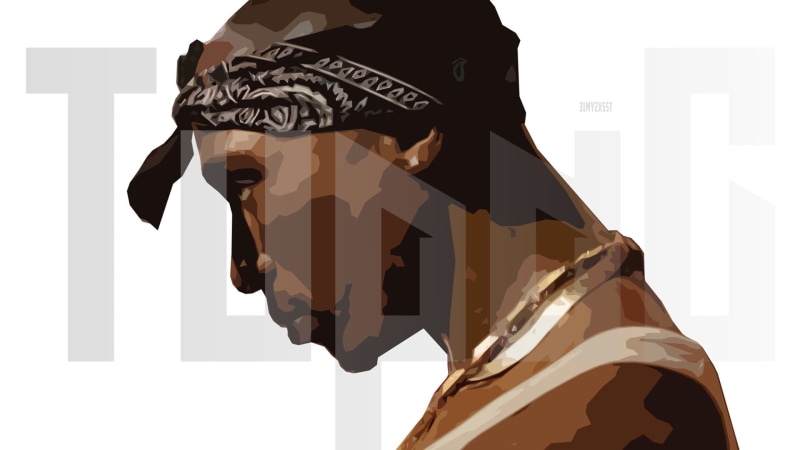 midsection, Music, Singers, human body part, art and craft, Rap, men, wall - building feature, representation, 1080P, Tupac Shakur, close-up, adult, one person