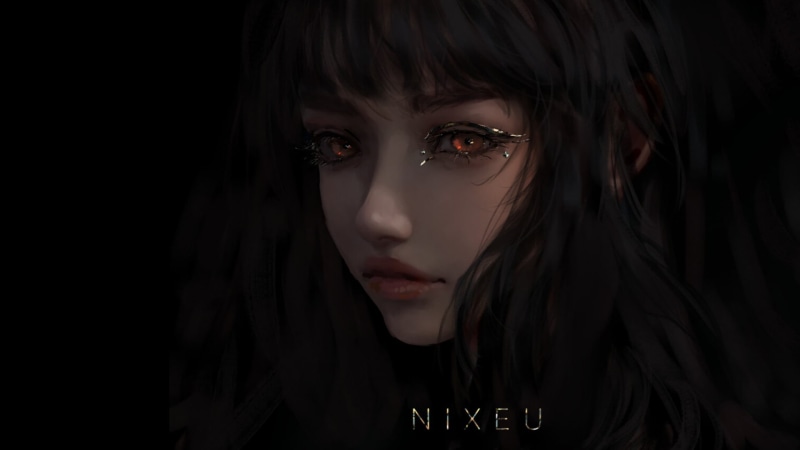 portrait, 1080P, anime girls, Nixeu, ArtStation