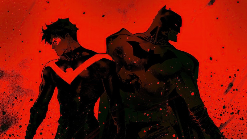 Batman, Robin (superhero), Nightwing, ArtStation, red, 4K, artwork