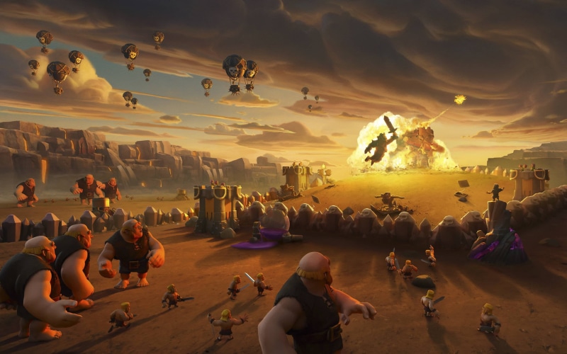 2K, real people, high angle view, outdoors, architecture, crowd, supercell, clash of clans, nature, hd, group of people, men, lifestyles, sky, built structure
