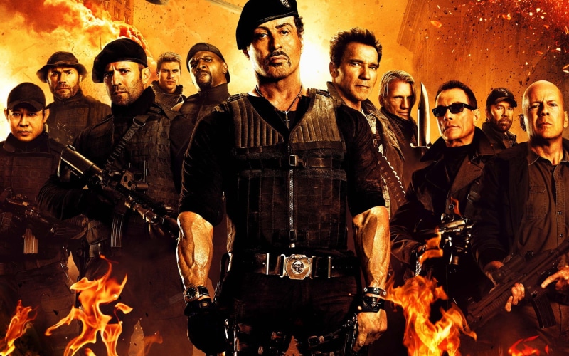 van, jean, norris, willis, expendables, arnold, fire, statham, jason, dolph, bruce, jet, guns, stallone, schwarzenegger, damme, lundgren, 1080P, chuck