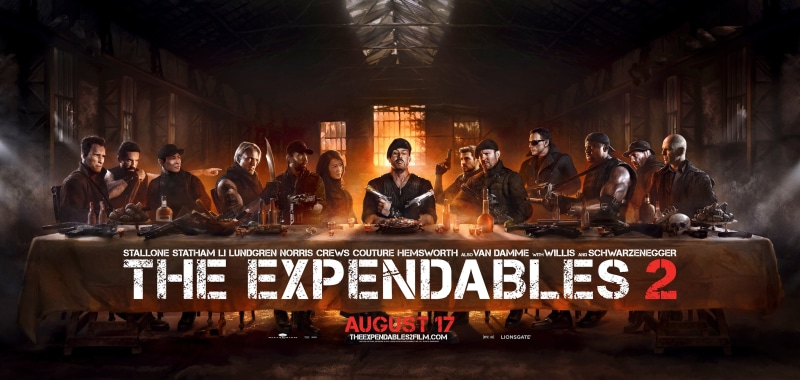 Billy (The Expendables), Dolph Lundgren, Sylvester Stallone, Trench (The Expendables), Bruce Willis, Church (The Expendables), Hale Caesar, Gunnar Jensen