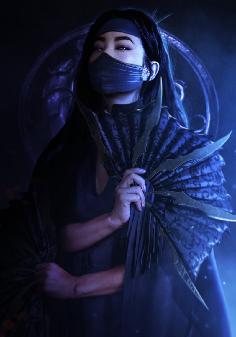 purple eyes, video game girls, artwork, video game art, fan art, digital art, ArtStation, long hair, 720P, Kitana, Mortal Kombat, dark hair
