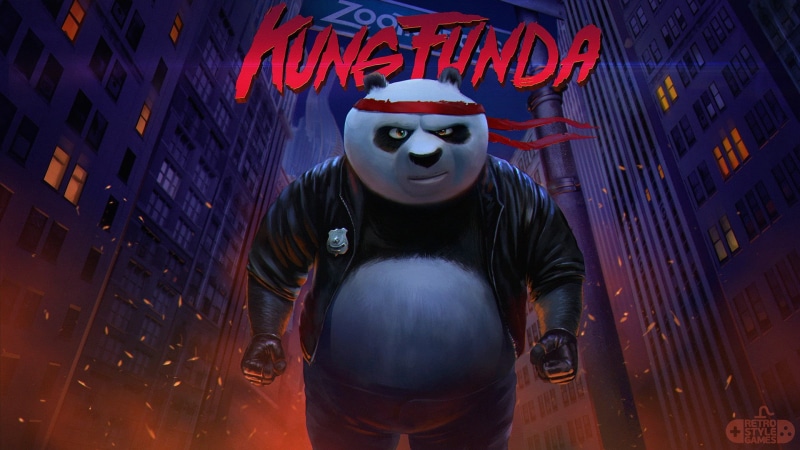 by Gosha Babko, Characters, Figure, The city, Sintav, Retro Style, Panda Po, Panda Po VS Kung Fury, Illustration, 80s, Kung Funda, City, 1080P, Comic Art
