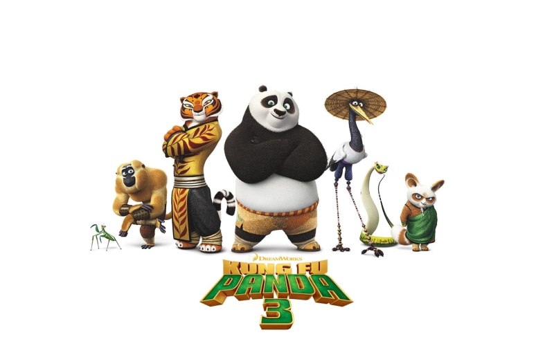 cut out, assorted, s, still life, close-up, toy, representation, movies, male likeness, Kung Fu Panda, no people, indoors, human representation, white background