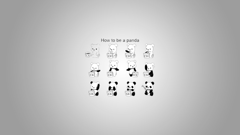 illustration, funny, panda, 1080P, 1920x1080, bear