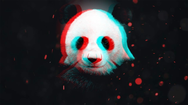 1080P, 3D, panda, particle
