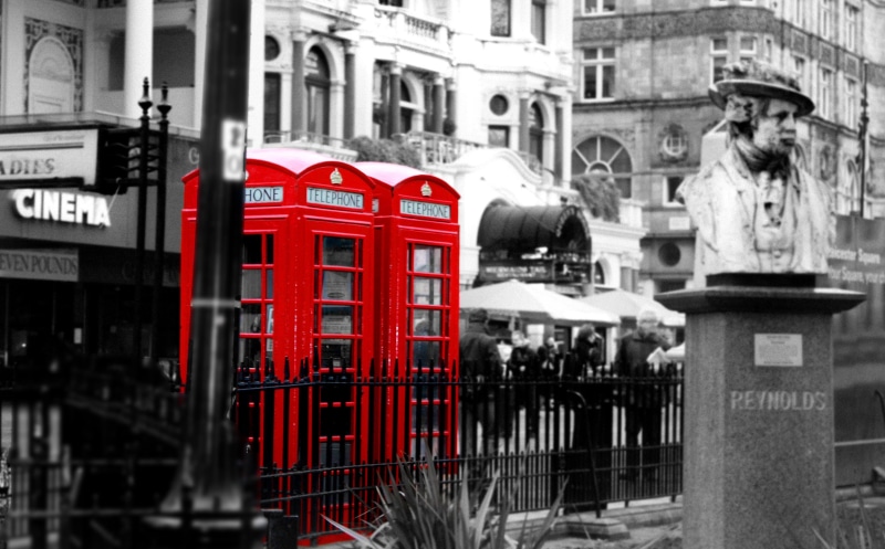 britain, real people, kingdom, Red, united, booth, outdoors, sculpture, box, urban, focus on foreground, city, british, 4K, uk, built structure, telephone box