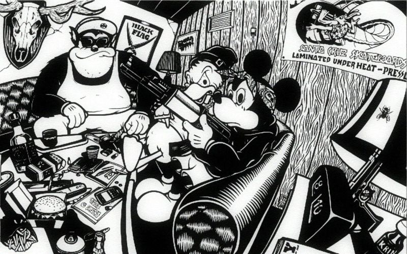 mickey, music, Disney, communication, Mickey Mouse, wall - building feature, musical instrument, 720P, representation, black, white, poster, backgrounds