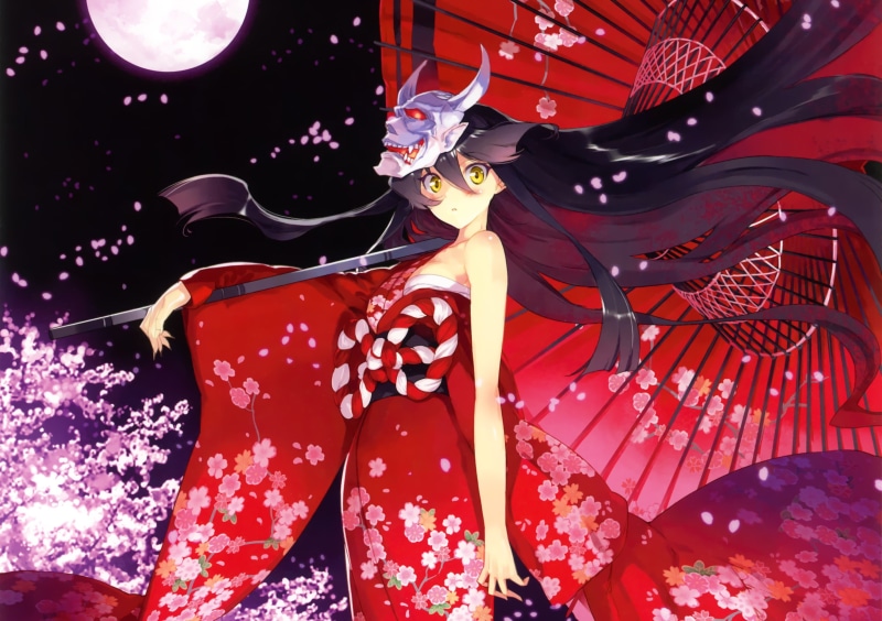 textile, character, arts culture and entertainment, celebration, asia, cultures, art, abstract, 2K, the moon, animal, ornate, petals, japan, indoors, demon of the night