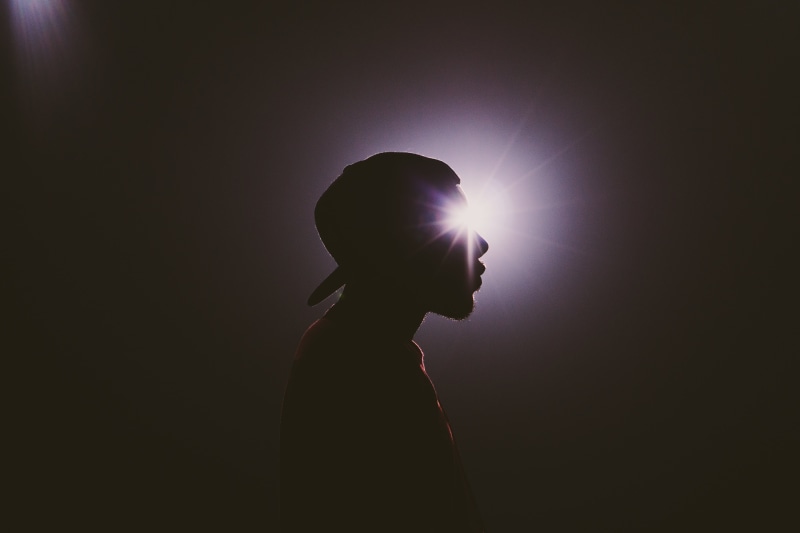 one girl only, dark, profile, male, room, one person, 5K, light - natural phenomenon, studio shot, people, night, profile view, standing, women, indoors