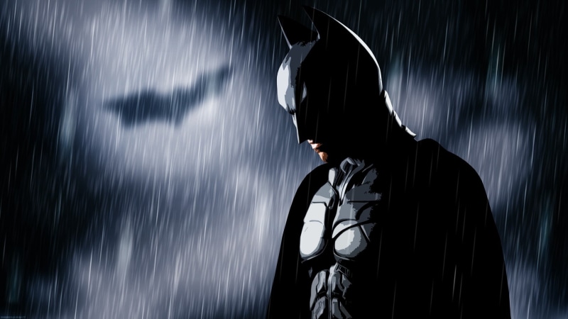 real people, MessenjahMatt, adult, standing, nature, hairstyle, table, casual clothing, lamp, Bat signal, rain, Batman, side view, The Dark Knight, waist up