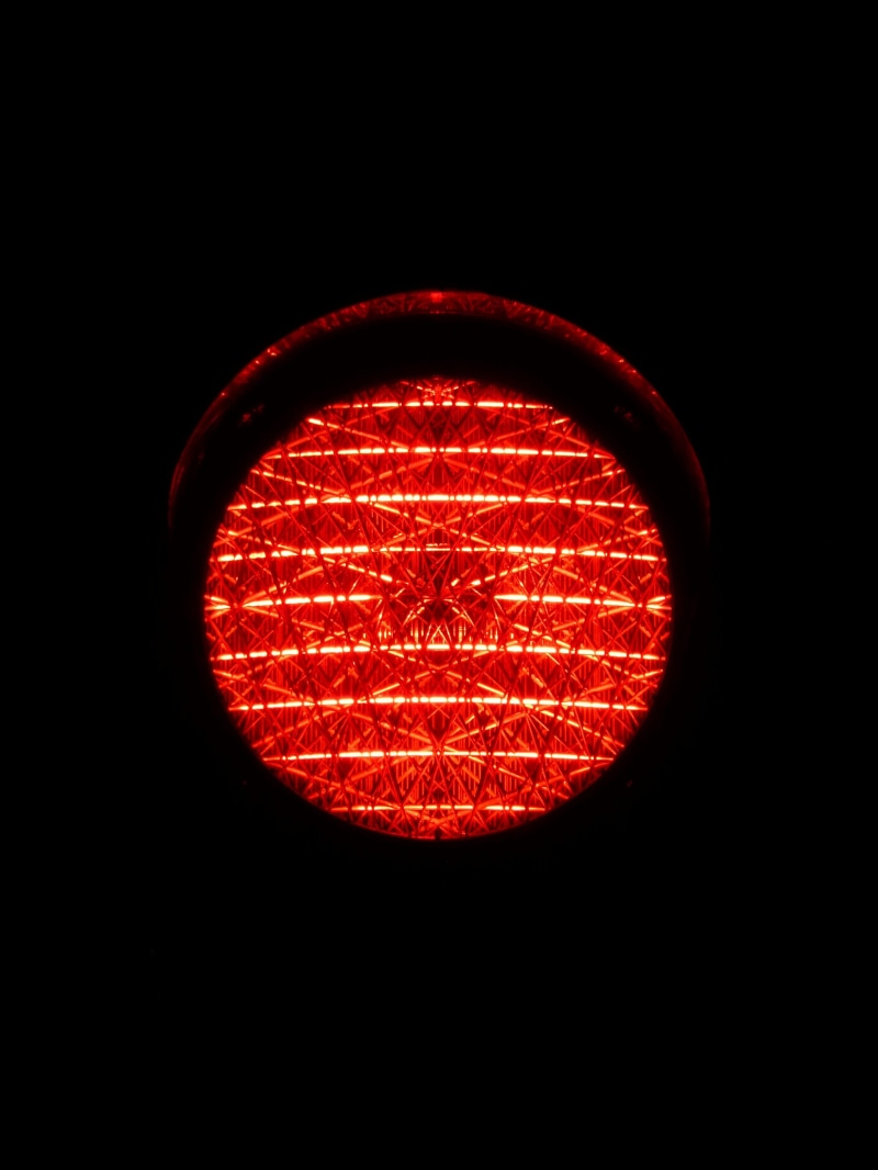 guidance, red light, close-up, road sign, outdoors, stoplight, light, road signal, plastic, red, illuminated, no people, traffic signal, circle, geometric shape