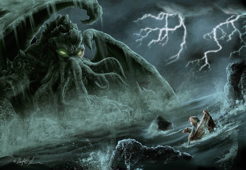 dog, Douglas A. Sirois, octopus, beauty in nature, girl, outdoors, women, motion, fear, flowing, boat, nature, people, painting, art and craft, power in nature