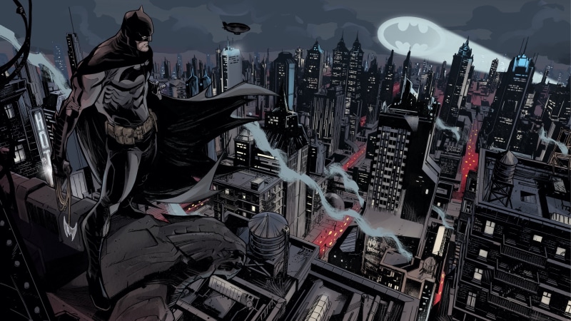Gotham, Batman, comics, artwork, DC Comics, Bat signal, 4K, Gotham City, The Dark Knight