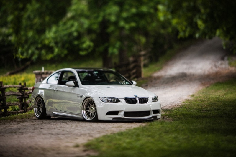 land vehicle, retro styled, grass, tree, 720P, mode of transportation, no people, plant, BMW E92, selective focus, land, transportation, day, toy, car