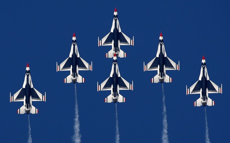 contrails, military, group of objects, war, mode of transportation, six, white, black, nature, plane, 2K, blue, transportation, flying, planes, outdoors