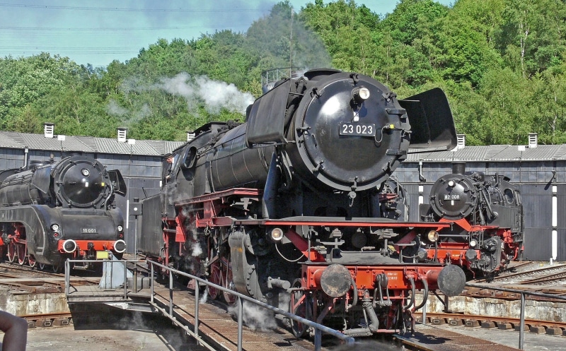 mode of transportation, railway museum, outdoors, nostalgia, track star, parade lineup, travel, no people, train, railroad track, br 23, museum day, historically