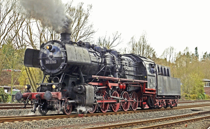steam locomotive, railway, shunting, plant, train - vehicle, day, train, eifel, public transportation, br50, nature, railroad car, gerolstein, epoch 3b