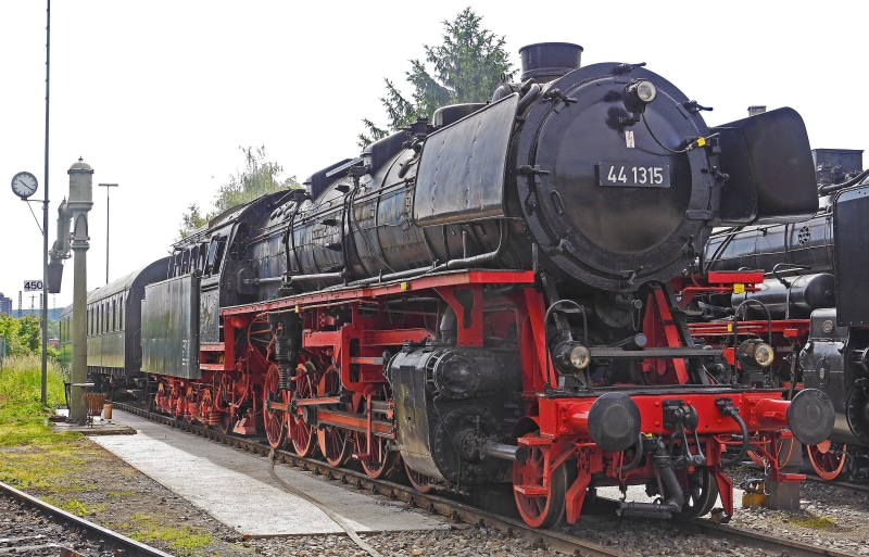 br 44, 4K, train - vehicle, shunting yard, sem, mode of transportation, travel, public transportation, nostalgia, train, nature, locomotive, db, joint water crane