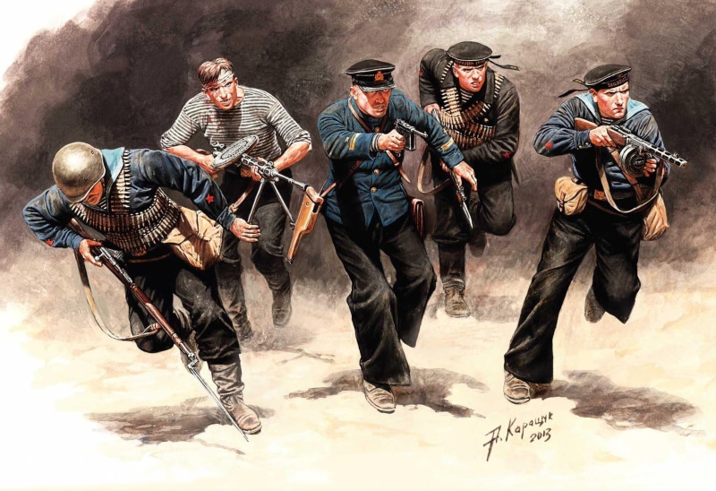 conflict, USSR, front view, young adult, group of people, nuclear Fallout, infantry, gun, clothing, war, rivalry, black jackets, 1080P, soldiers, art