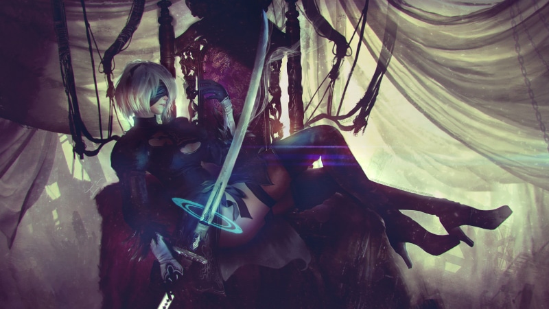4K, Automata, NIER, Artwork, b, k