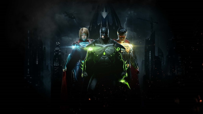 digital composite, waist up, occupation, mask, portrait, Injustice 2, front view, Superman, heroes, night, dc, 1080P, nature, dark, indoors, Supergirl