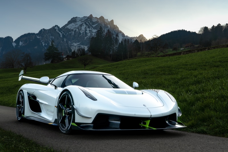 mountains, grass, the sky, Koenigsegg, 5K, Jesko, hypercar