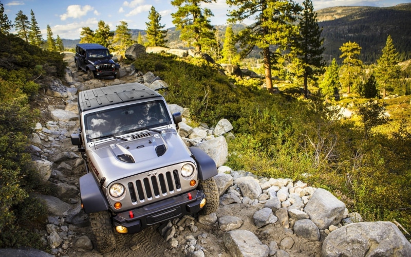 solid, growth, Jeep Wrangler, no people, land vehicle, 1080P, vehicle, motor vehicle, gray, mode of transportation, car, trees, rock - object, purple
