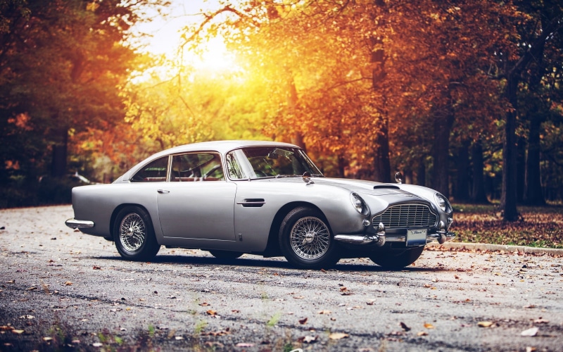 fall, db, martin, car, aston, aston martin db5, sunset, 2K, aston martin