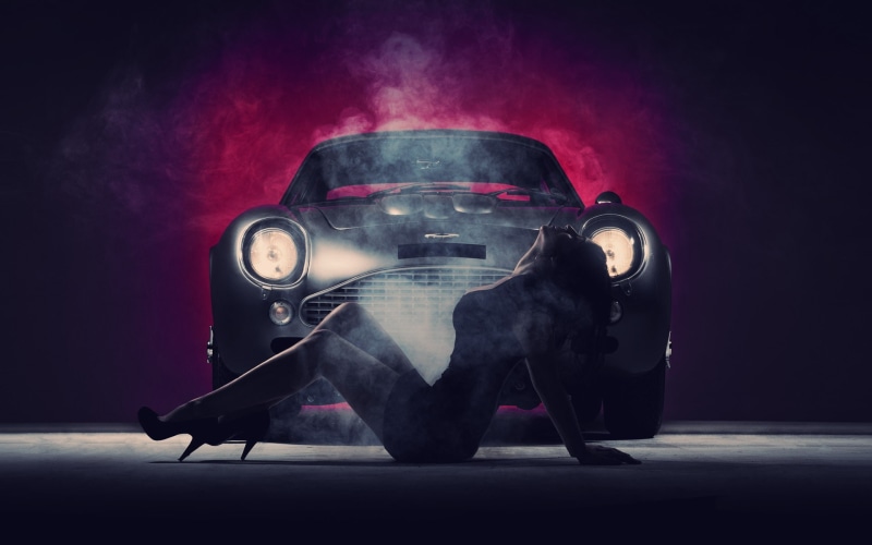 brunette, classic, smoke, car, 1080P, cars, aston, hd, martin