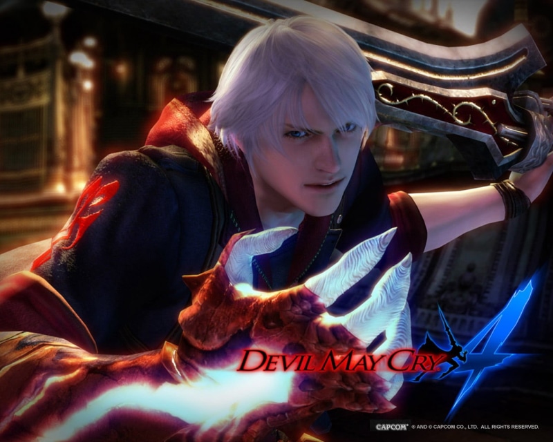hair, women, may, young women, waist up, devil, 720P, sword, night, people, beautiful woman, retail display, females, blond hair, looking, devil may cry