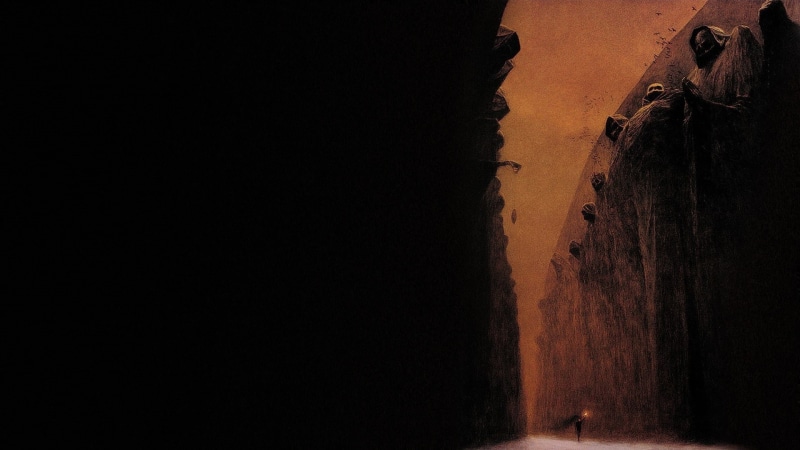 Zdzisław Beksiński, dark, giant, creepy, 1080P, artwork, painting, classic art, fantasy art