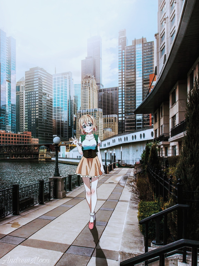 #realistic depiction, Okarishimasu (Rent-a-Girlfriend), Kanojo, cityscape, ocean view, anime, anime girls, city, 2K