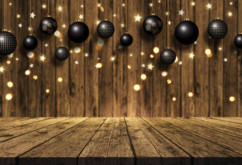 wood, background, celebration, gold, Board, christmas, 5K, golden, sparkle, bokeh, balls, new year