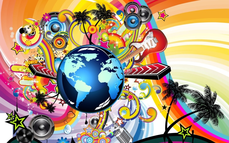 elements, Vector, 1080P, earth, Colorful, art, Music, abstract