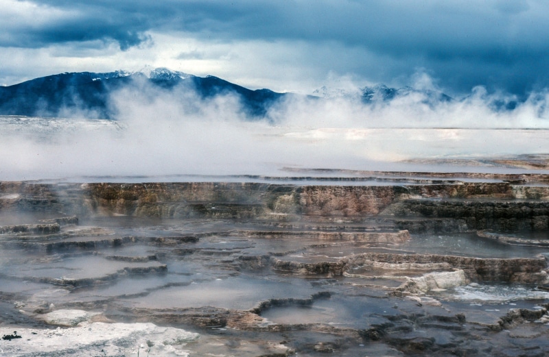 scene, heat - temperature, smoke - physical structure, environment, colorful, wilderness, landmark, yellowstone, rock, dead, geology, hot, hot spring, view