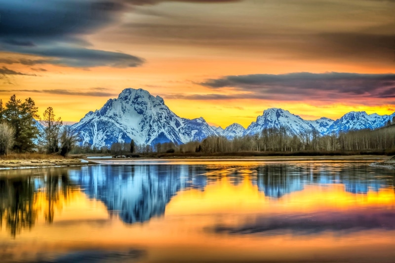 beauty in nature, nature, snowcapped mountain, cloud - sky, colorful, tranquility, lake, sky, idyllic, mountains, trees, cold temperature, scenics - nature