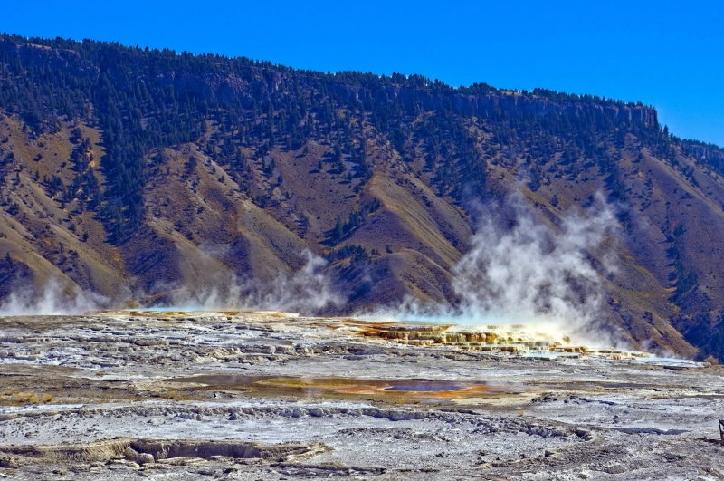 outdoors, sky, land, steam, scenics - nature, non-urban scene, heat - temperature, water, mountain, no people, power, scenic, 2K, geothermal, nature, geology