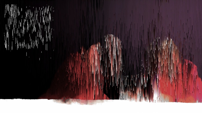 water, pattern, painting, built structure, motion, abstract, hanging, winter, outdoors, black, 1080P, frozen, snow, nature, cold temperature, pixel sorting