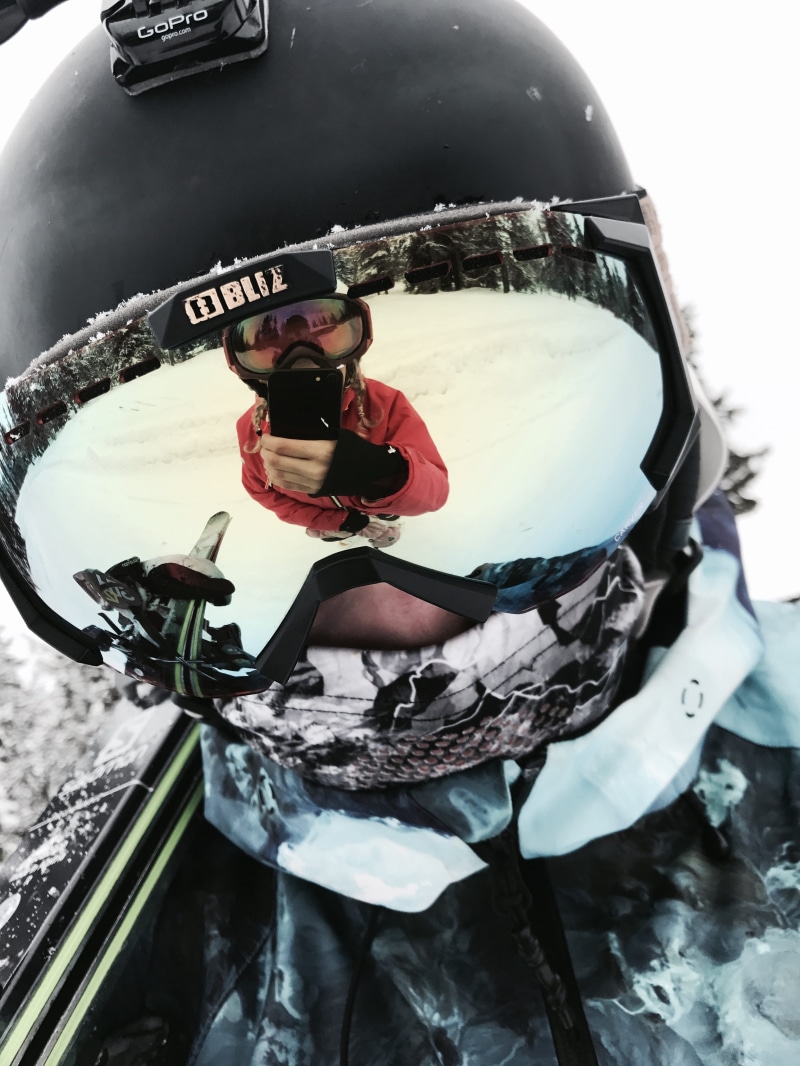 fashion, reflection, man, one person, nature, real people, leisure activity, skiing, sports helmet, looking at camera, person, 4K, lifestyles, sport, transportation