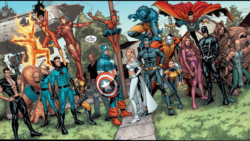 Colossus, Human Torch (Marvel Comics), Emma Frost, Invisible Woman, Spider-Man, Spider-Woman, 1080P, Cyclops (Marvel Comics), Wolverine, Mister Fantastic