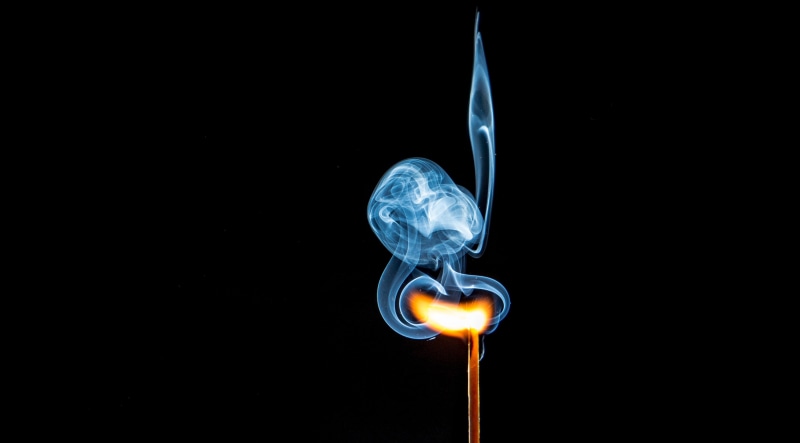 nature, ignition, blurred motion, motion, close-up, folds, copy space, indoors, Burning, fire - natural phenomenon, Smoke, Fire, burningup, match - lighting equipment