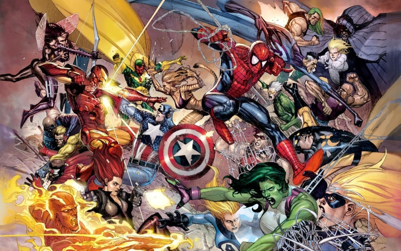 retail, She-Hulk, Fantastic Four, variation, Ms. Marvel, Captain America, Marvel Comics, high angle view, no people, market, marvel, still life, Spider-Man